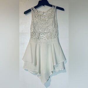 Fashion Nova White Lace Bodice Handkerchief Romper